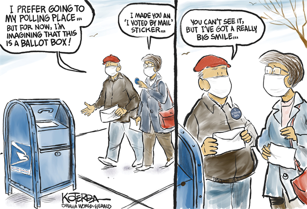 I Voted By Mail by Jeff Koterba, Omaha World Herald, NE